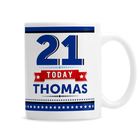 Personalised 21st Birthday Star Mug