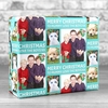 Personalised 3 Photo Merry Christmas Gift Wrap - Teal