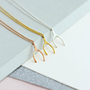 Personalised 9ct Gold Lucky Wishbone Necklace