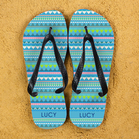 Personalised Aztec Flip Flops