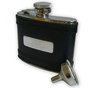 Personalised Black Leather Hip Flask