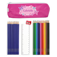 Personalised Butterfly Pencil Case Set