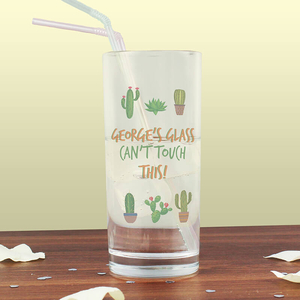 Personalised Catcus Glass