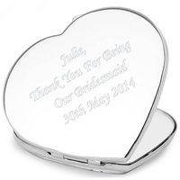 Personalised Diamante Heart Compact Mirror