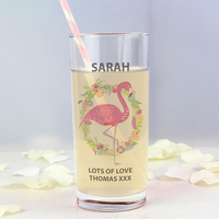 Personalised Flamingo Glass