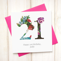 Personalised Floral Birthday Card