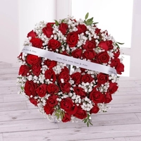 Personalised Funeral Red Roses Wreath