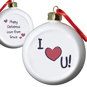 Personalised I Heart U Bauble