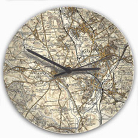 Personalised Map Glass Clock