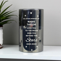 Personalised Miss You Beyond The Stars Black LED candle