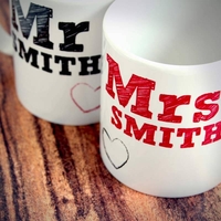 Personalised Mr and Mrs Mug Set