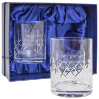 Personalised Pair of Cut Crystal Whisky Tumblers
