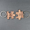 Personalised Romantic Jigsaw Piece Keyrings