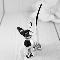 Personalised Silver Plated Cat Ring Holder