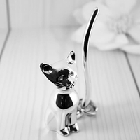 Personalised Silver Plated Cat Ring Holder