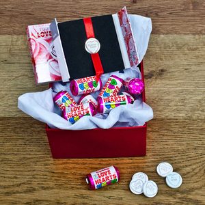 Personalised Silver Plated Love Heart in Sweetie Box