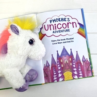 Personalised Unicorn Adventure Book and Plush Toy Gift Set
