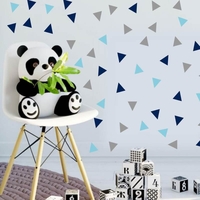 Three Colour Triangle Wall Stickers - Blue