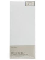 100% Cotton fitted sheet 200 thread count single double king and super king sizes - White