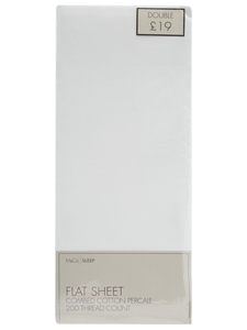 100% Cotton flat sheet 200 thread count single double king and super king sizes - White