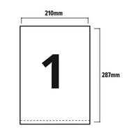 1 Per Sheet A4 Labels - Square Corners - 100 sheets