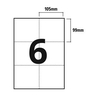 6 Per Sheet A4 Labels - Square Corners - 100 sheets