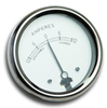 GS19007 - AMMETER 2 Diameter. White dial with chrome bezel. Reading 12-0-12.