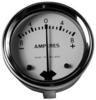 GS19008 - AMMETER 1 3/4 Diameter. White dial with Chrome bezel. Reading 8-0-8.