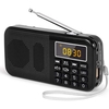 J-725 Portable Radio,  fm Radio with Large Capacity Rechargeable Battery (3000mAh),  with Clock/Alarm and Emergency Light,  MP3/SD/USB/AUX Support