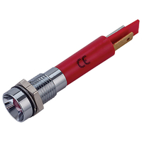 CML 19500230 M8 LED Indicator Red Recessed Satin Chrome Bezel 230VAC