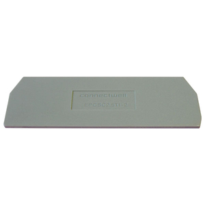Connectwell DIN Rail Spring Clamp 4mm End Plate (1 In 2 Out)