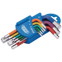 Draper Expert 66126 Metric Coloured Short Arm Hexagon Key Set (9 P...