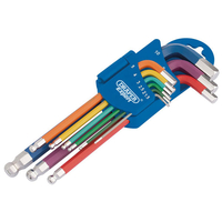 Draper Expert 66132 Metric Coloured Hexagon and Ball End Key Set (...