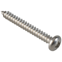 ForgeFix Self-Tapping Screw Pozi Compatible Pan A2 SS 1.1/2in x 10...