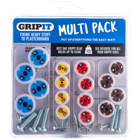 Gripit GPMULTIPK Plasterboard Fixings Multi Pack, 16 Piece,  Clam Pack