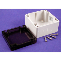 Hammond 1554E2GYSL Watertight PC Enclosure Smoked Lid 90 x 90 x 60...