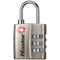 Master Lock 4680EURDNKL TSA 3-Digit Combination Nickel Finish 30mm...