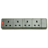 Mercury 429.651UK 4 Gang 13A Trailing Socket With Neon