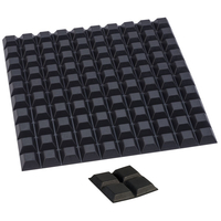 R-TECH 310039 Flat Square Rubber Feet 12.7 x 12.7 x 6.0 - Black -. ..