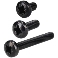 R-TECH 337005 Black Pozi Pan Head Machine Screws M4 10mm - Pack Of 100