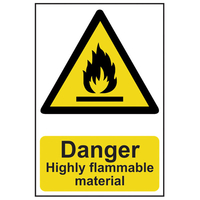 Scan 0901 Danger Highly Flammable Material - PVC 200 x 300mm