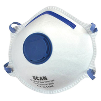 Scan 2ECB32 Moulded Disposable Mask Valved FFP2 Protection (Pack 3)