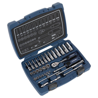 Sealey AK8990 Socket Set 33pc 1/4"Sq Drive 6pt WallDrive® Metric