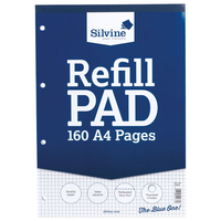 Silvine A4RPX A4 Topbound Refill Pad - 5mm Squared 160 Pages (80 S...