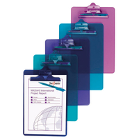 Snopake Electra Clipboard with Pen Assorted Pack of 10
