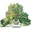 WAGO 2002-3207 PE Triple Deck 6 Conductor Ground Terminal Block Gr...