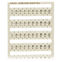 WAGO 209-700/209-124 WSB Quick Marker Vert. (F11-F20) 10ea for 281...
