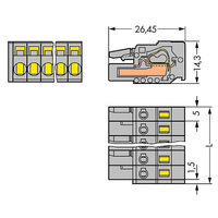 WAGO 231-104/026-000 MCS MIDI 4 Pole 16A 5mm Free Plug Codable Lat...