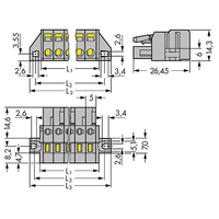 WAGO 231-107/031-000 Female Panel Fixing Flanges 7P Pitch 5mm