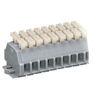 WAGO 261-104/341-000 4-way 6mm 2-Cndtr. 2 Push Btn. F-Flange Grey. ..